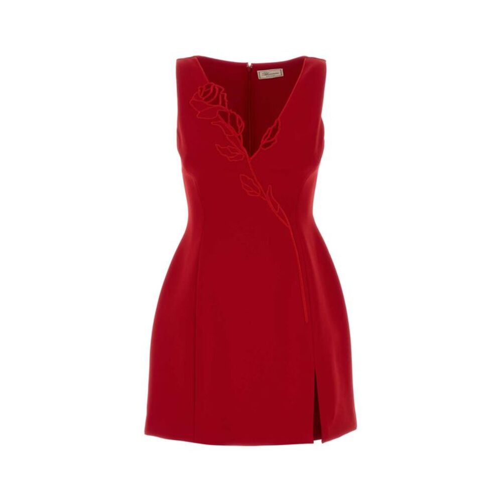 Blumarine Women Red Stretch Cady Mini Dress